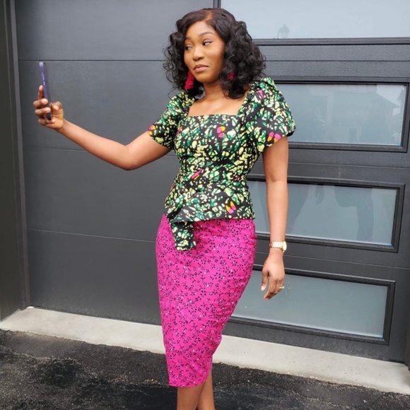 Stylish African Print Top/Blouse - Picture 1 of 3